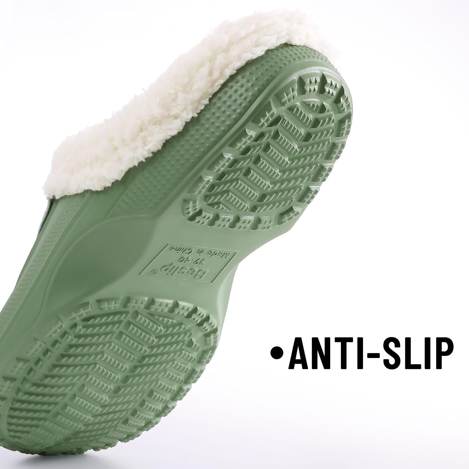 Beslip Fur Lined Clogs for Women & Men Fuzzy Slippers with Memory Foam