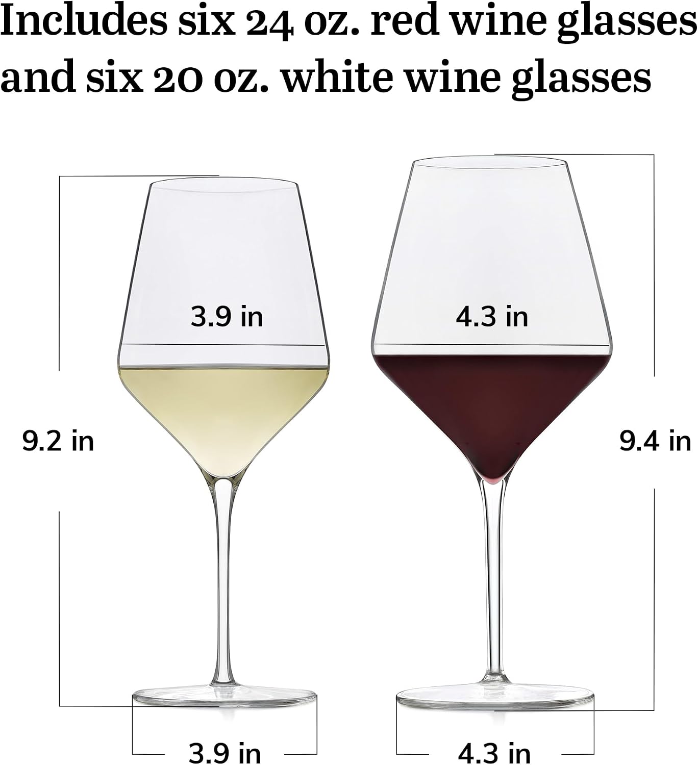 Libbey Signature Red Wine Glasses Set of 4, Seamless 24 Oz Wine Glasses for Cabernet, Merlot, and More, Stemmed Wine Glasses for All Occasions