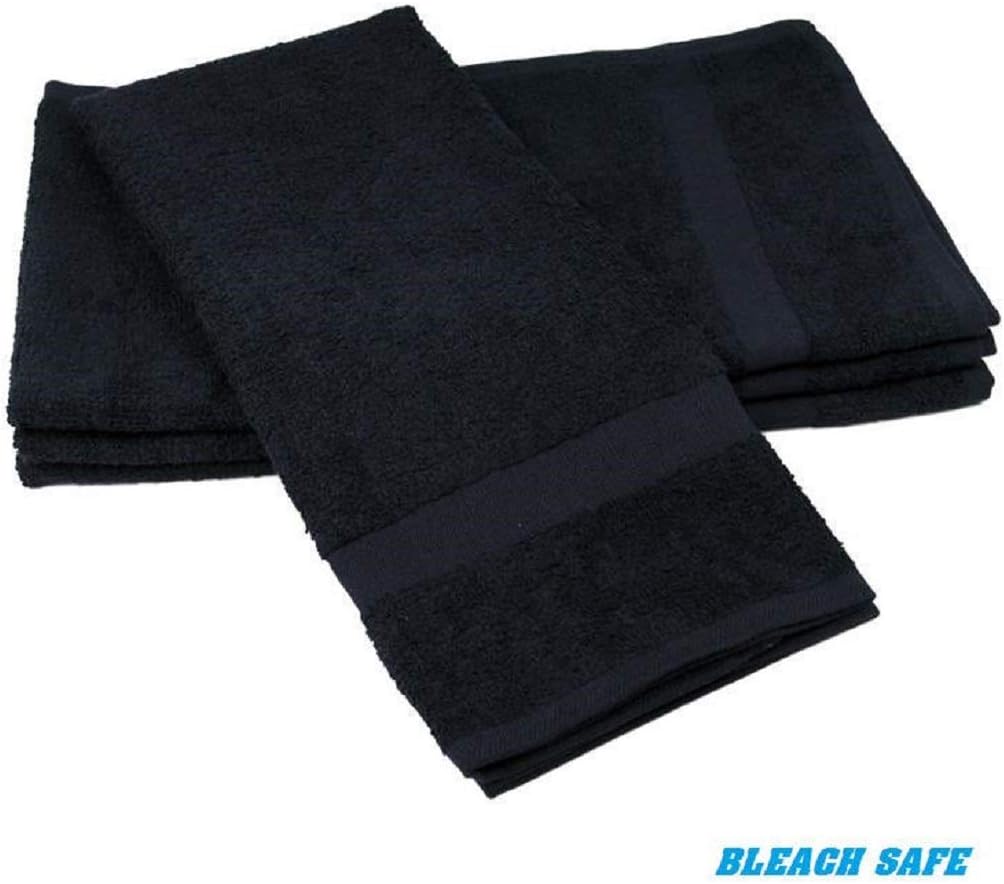 Thaisan7, 120 new black salon towels gym spa hair hand towels 16x27 bleach safe