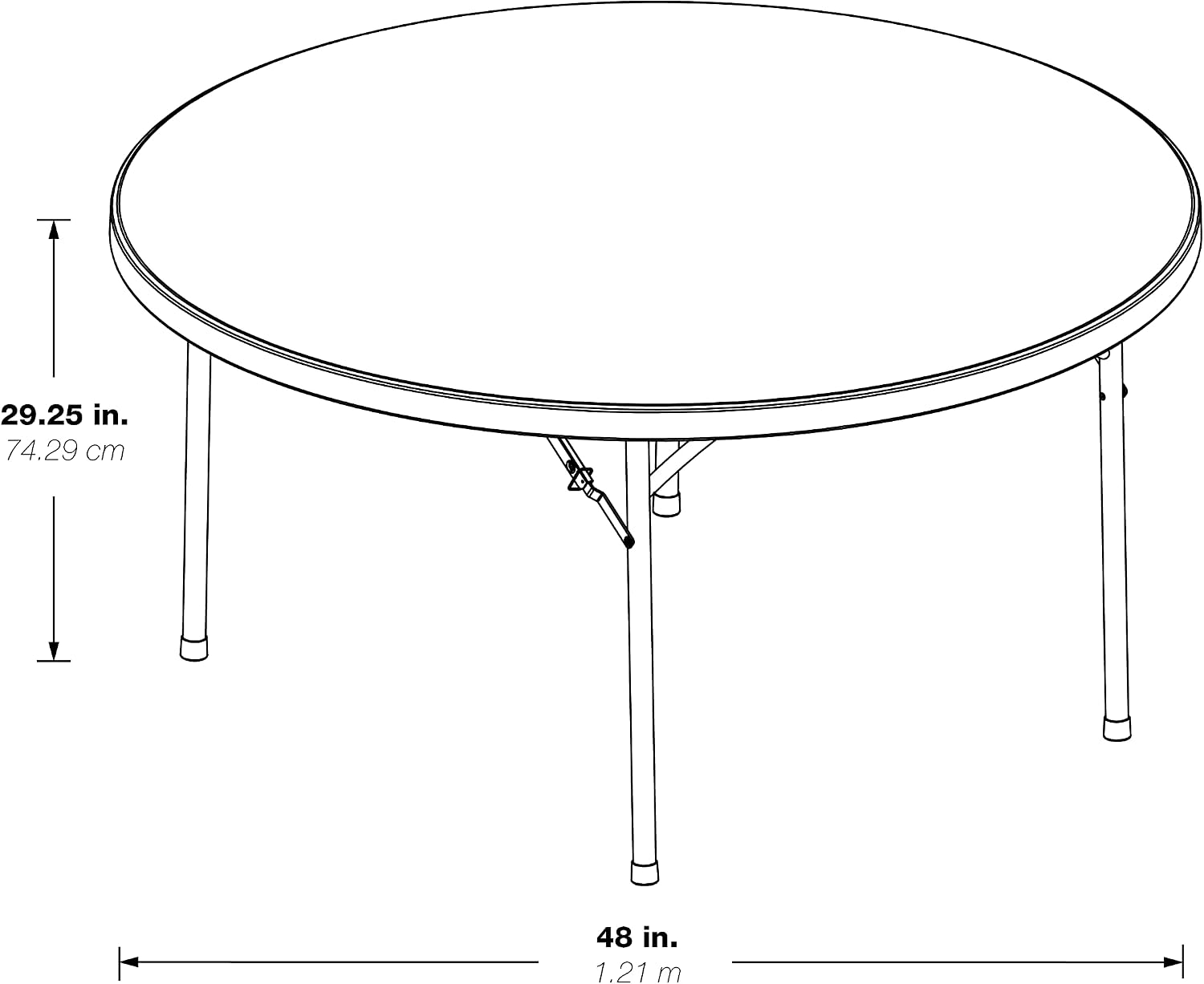 Office Star Resin Multipurpose Round Table, 4-Feet, Grey