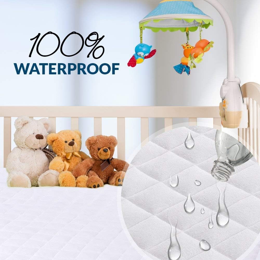PlushDeluxe Bamboo Waterproof Mattress Protector, Queen Size, Ultra Soft