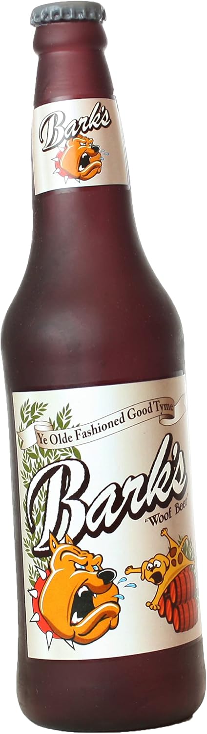 SILLY SQUEAKERS Tuffy Beer Bottle Dog Toy: Squeaky Dog Toy, Washable and Floats, Vinyl