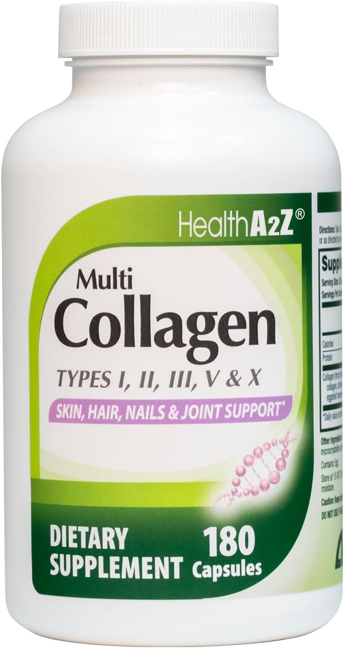 HealthA2Z Multi Collagen Pills 1735mg, 180 Capsules (60 Servings)
