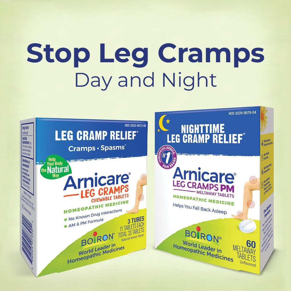 Boiron Arnicare Leg Cramps for Day and Night Relief from Cramping and Stiffness in Feet or Calves - 33 Tablets