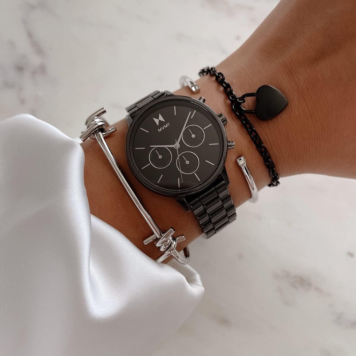 MVMT Nova - Dual Timezone Women’s Wristwatch - Minimalist Dress - 3 ATM/30 Meters Water-Resistant Timepiece - Interchangeable Bands - 38mm