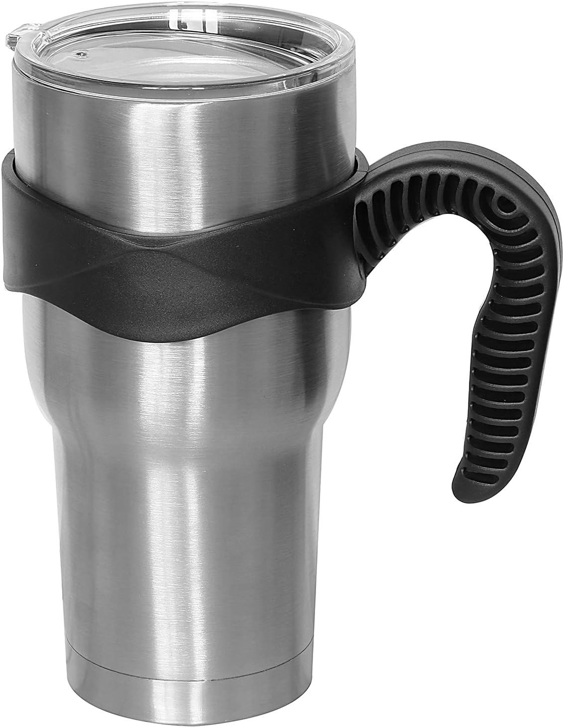 Tumbler Handle for 20 oz Yeti Rambler Cooler Cup, Rtic Mug, Sic, Ozark Trail Grip and more (20 Oz, Black)
