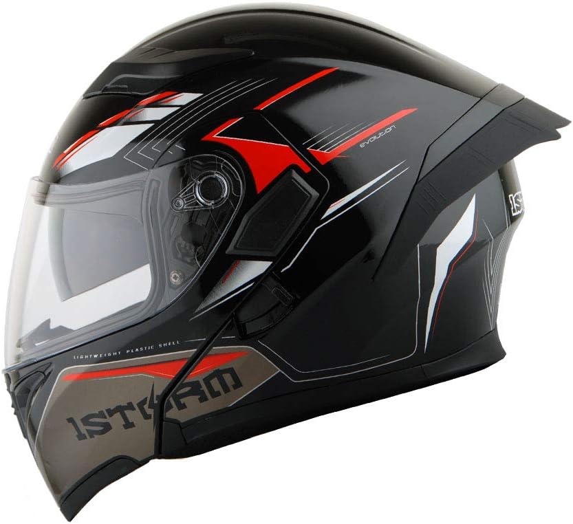 1Storm Motorcycle Modular Full Face Helmet Flip up Dual Visor Sun Shield: HB89