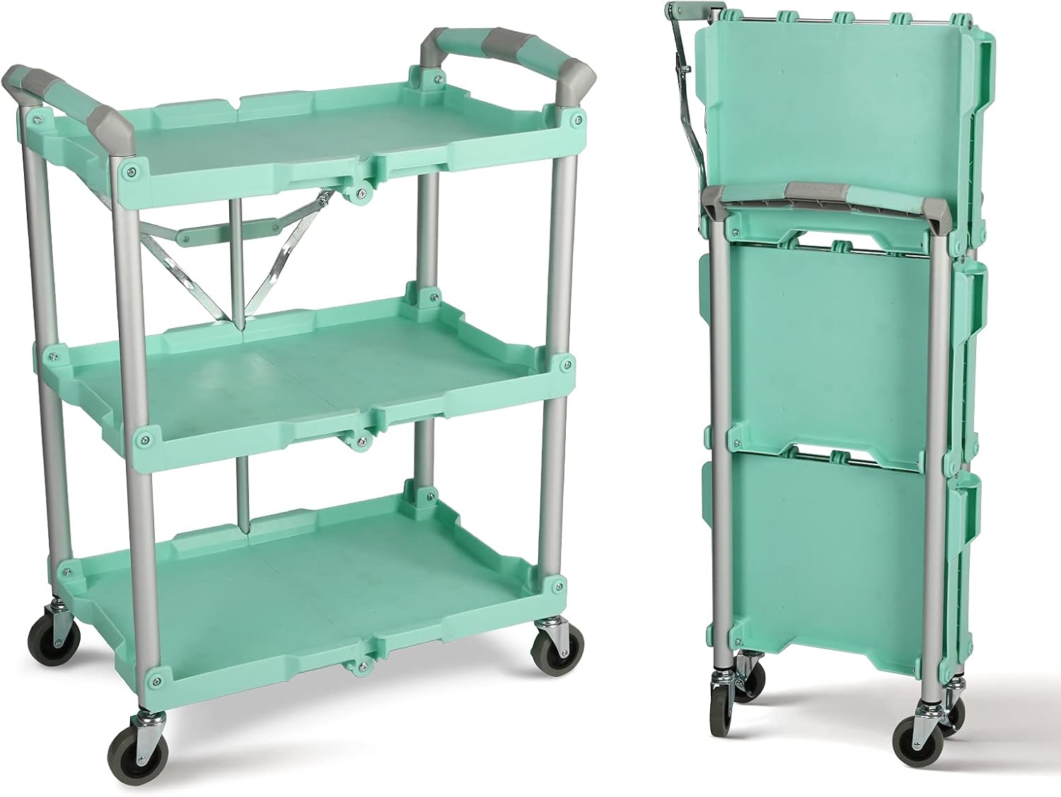 Olympia Tools 85-188 Pack-N-Roll Folding Collapsible Service Cart, 150LB Capacity, Black