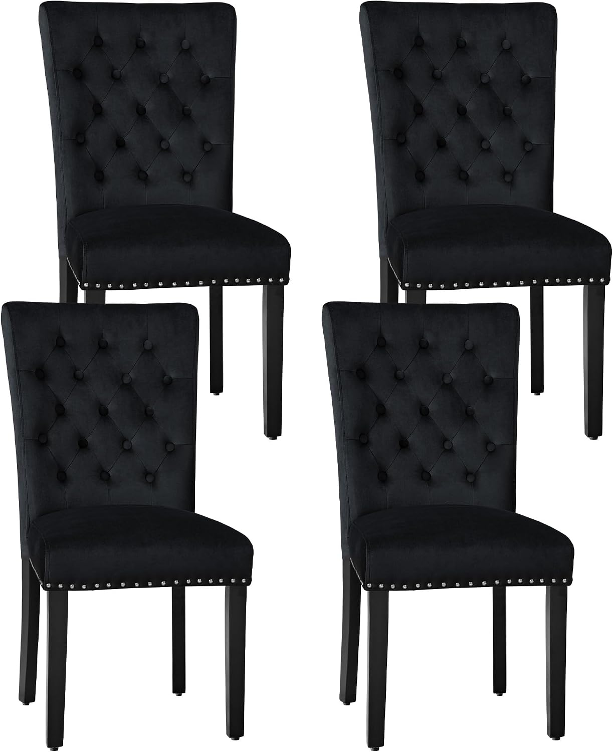 adochr Velvet Dining Chairs Set of 2, Parsons Kitchen Chair, Blue