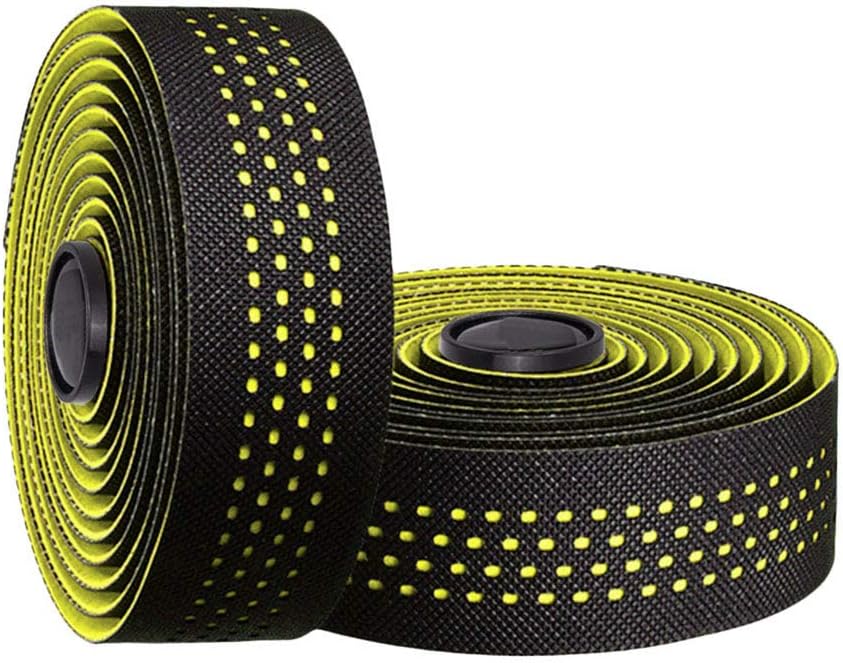 Tvoip 2 Rolls Soft Road Bike Bicycle Handlebar Cork EVA PU Bar Tape Professional Cycling Damping Anti-Vibration Wrap