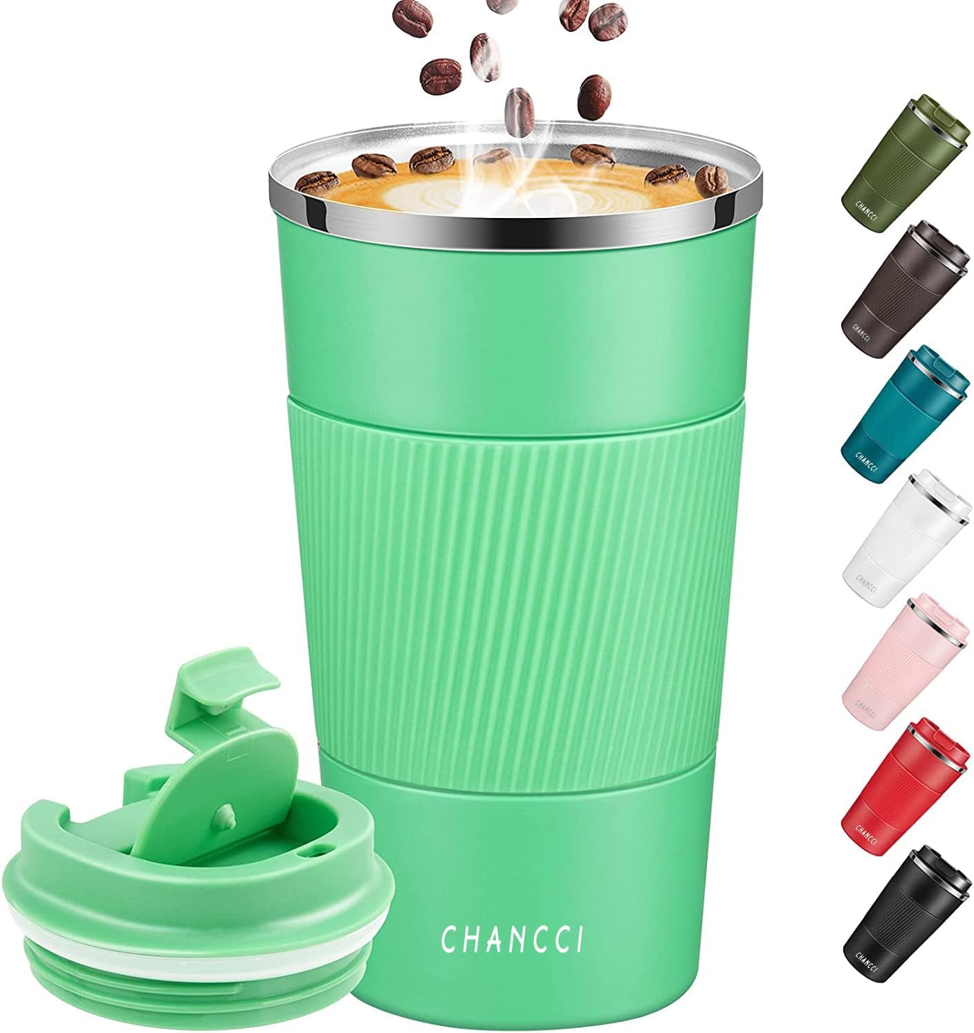 16oz Travel Coffee Mug Spill Proof, Insulated Coffee Mug with Lid, Leakproof Coffee Tumbler, Stainless Steel Vacuum Coffee Cup for Hot/Cold Drinks