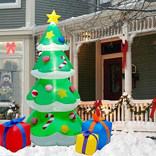 DR.DUDU 7 FT Christmas Tree Inflatable Outdoor Decorations with Led Lights