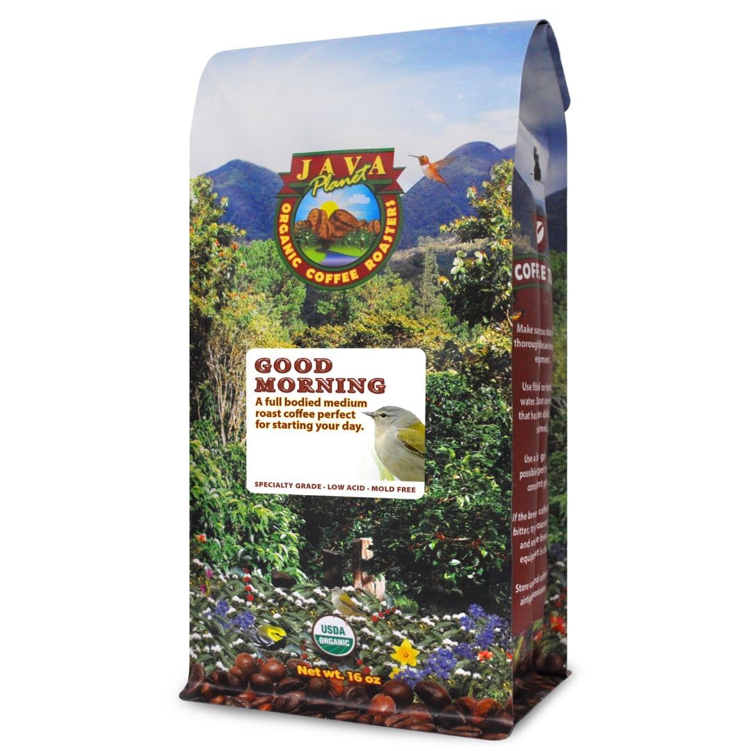 Java Planet Low Acid Organic Espresso Beans, Dark Roast Coffee Beans, 16 oz