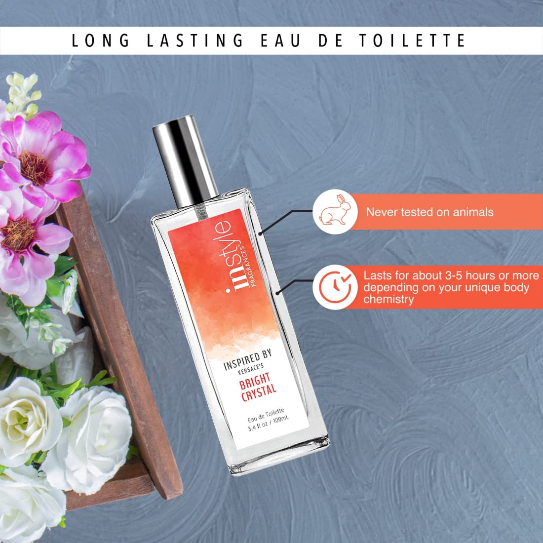Instyle Fragrances | Inspired by Ralph Lauren's Romance | Women’s Eau de Toilette | Vegan, Paraben Free, Phthalate Free | Never Tested on Animals | 3.4 Fluid Ounces