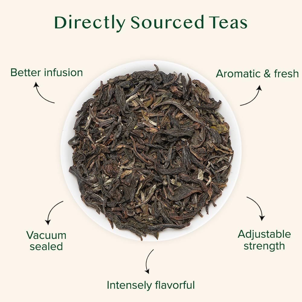 VAHDAM, Green Tea Leaves From Himalayas 170+ Cups (12oz) High Elevation Grown Green Tea Leaves From Himalayas | Pure Unblended Single Origin Green Loose Leaf Tea | Vacuum Sealed