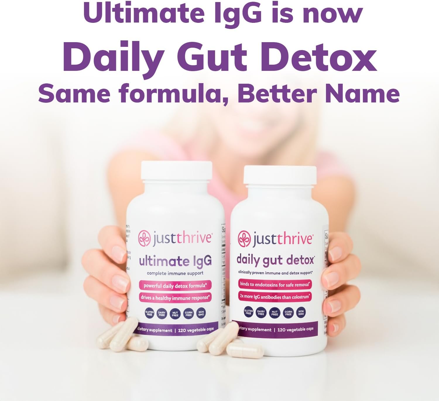 Just Thrive Daily Gut Detox IgG Supplement for Gut, Detox & Immune Support