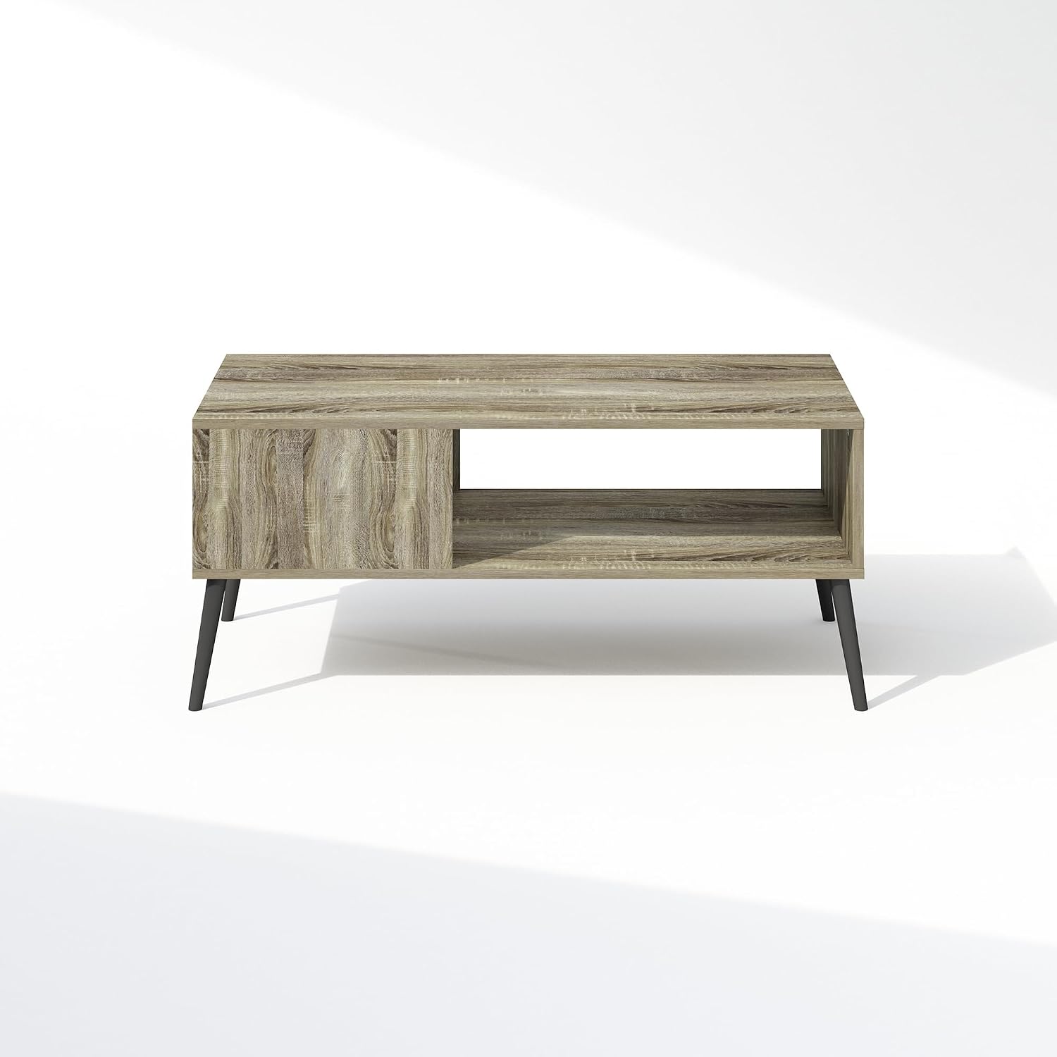 Furinno Fowler Multipurpose TV Stand Bookshelves, French Oak Grey
