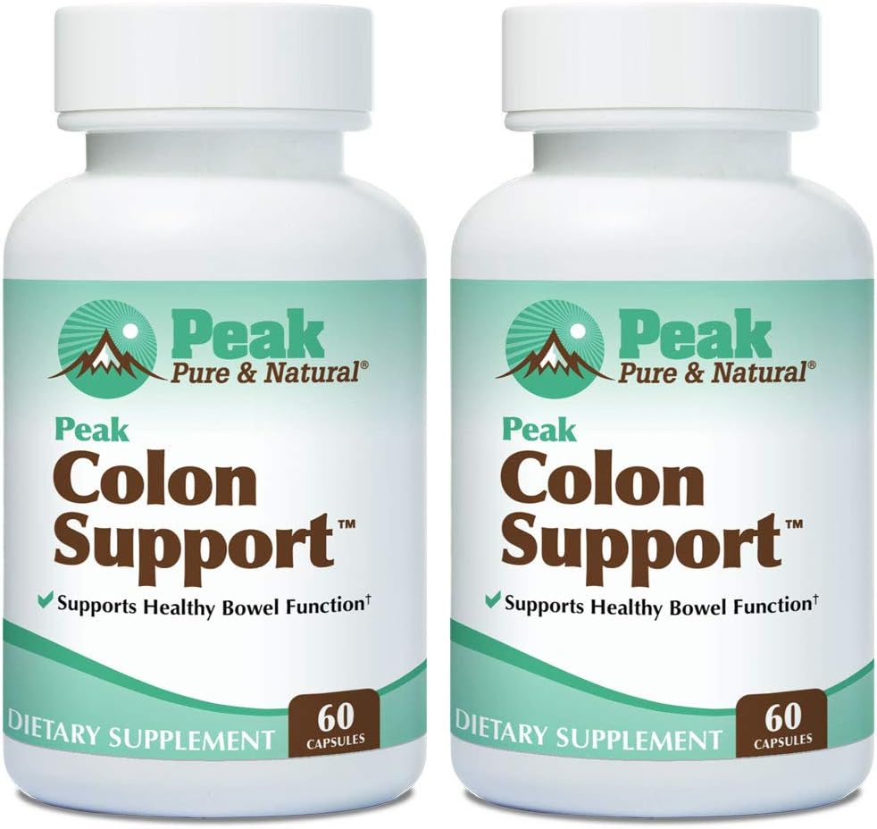 Peak Pure & Natural Colon Support - Colon Cleanse and Detox Supplement for Digestive Health - Gut Health Support with Inulin and Senna Leaf Extracts - with Fiber, Prebiotics, and Probiotics - 1 Pack