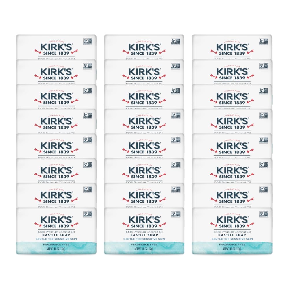 Kirk's Original Coco Castile Soap Fragrance Free 4 oz, Pack 18