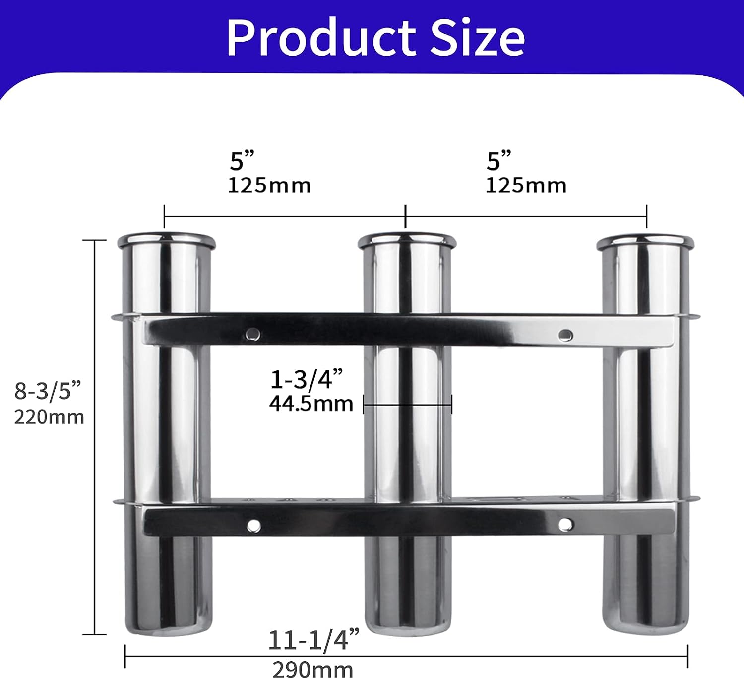3 Tubes Fishing Rod Holder for Boat