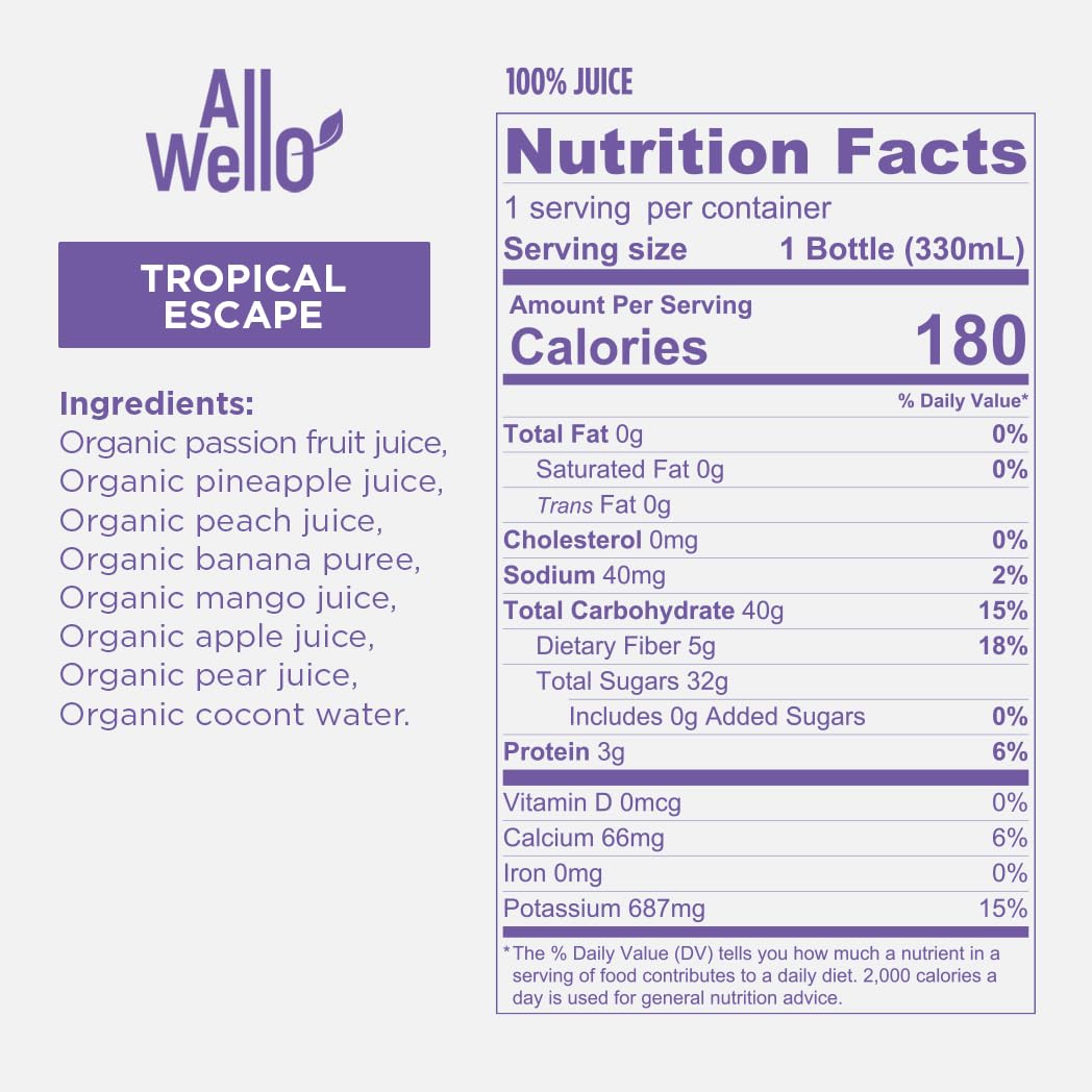 Organic Juice Variety Pack, Cold-Pressed, Non-GMO, 6 Pack