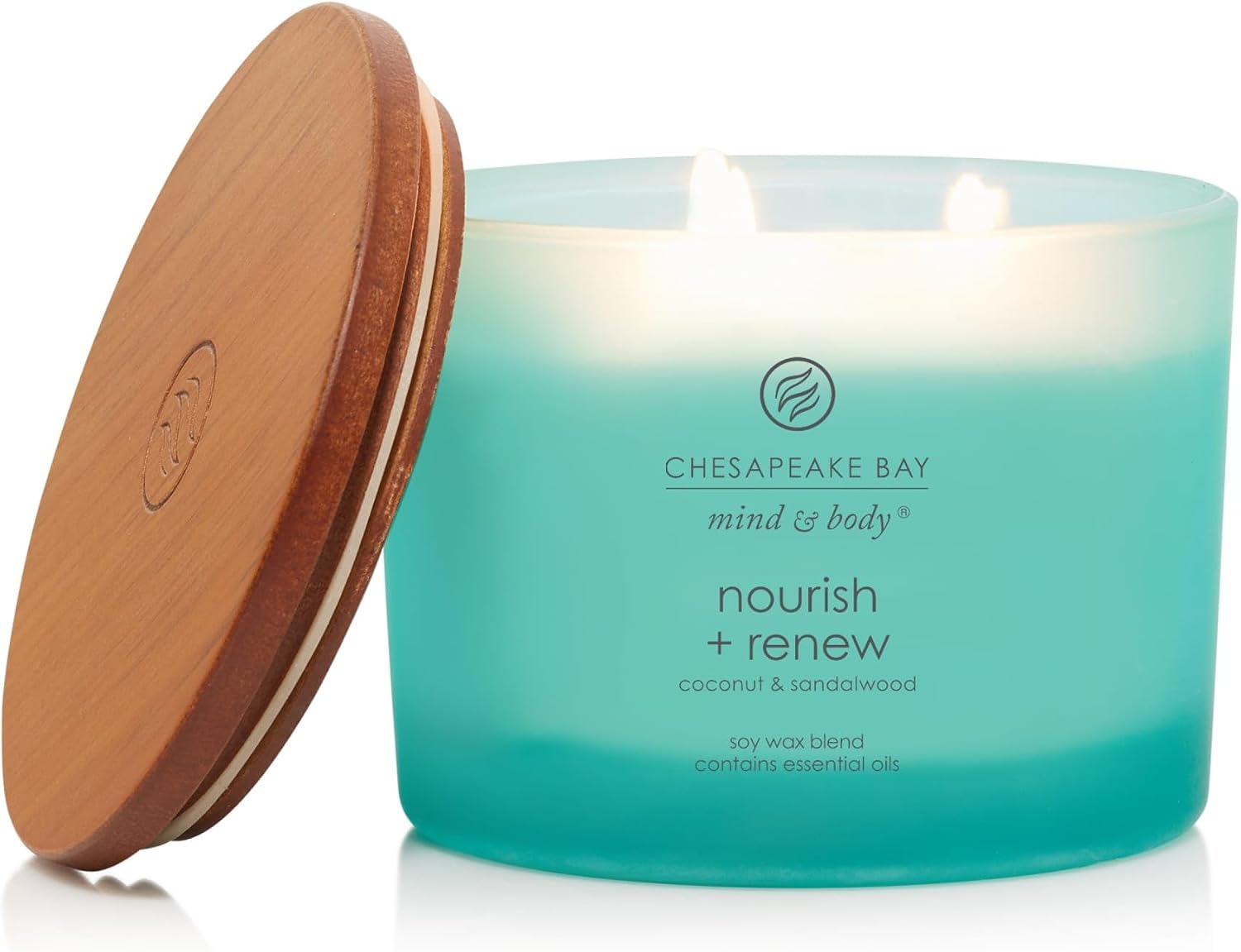 Chesapeake Bay Balance + Harmony Scented Candle Water Lily Pear Fragrance 50 Hours Burn Time Warm & Decorative Soy Wax Blend