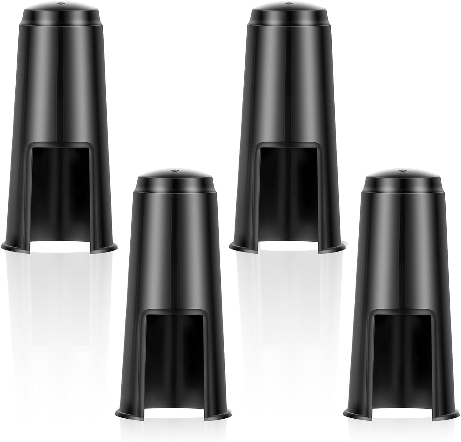 4 Pack Alto Sax Mouthpiece Cap, Plastic Protective Cover Replacement for Alto Saxophone, Clarinet, Woodwind Instrument (Black, 1.25x2.87 Inches)