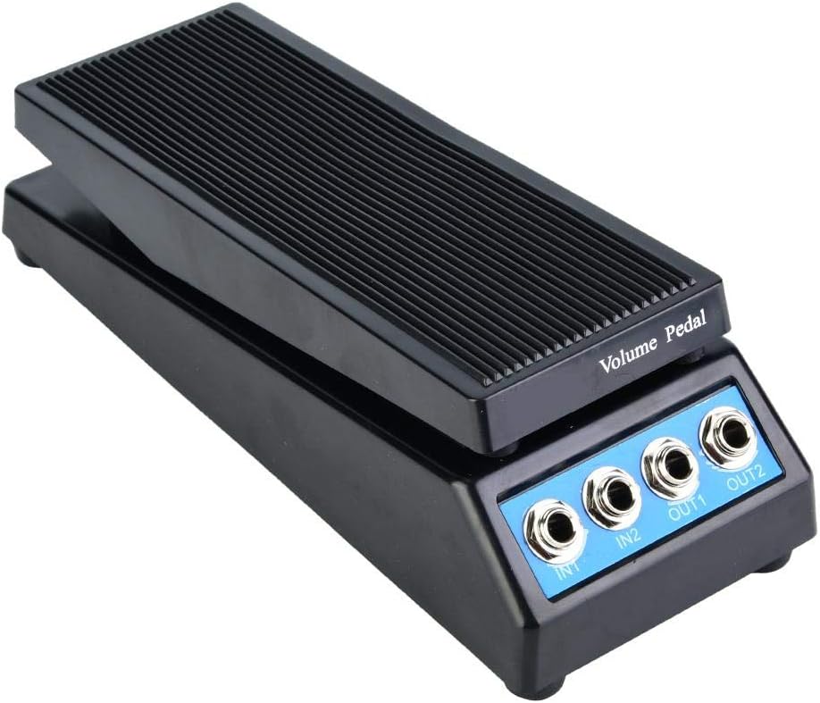 Guitar Volume Pedal DF1511A Guitar Stereo Volume Pedal DJ with Amplitude Adjustment Knob Volume Control Dual Input and Output