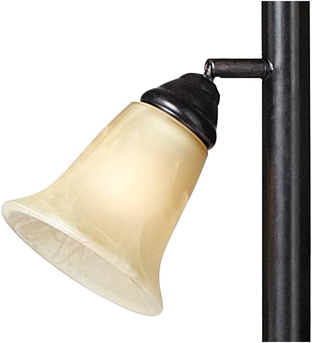 Kathy Ireland Sonnett 72" Tall 3-Light Torchiere Floor Lamp Living Room | Industrial Vintage Tree Standing Bronze Brown Champagne Alabaster Glass