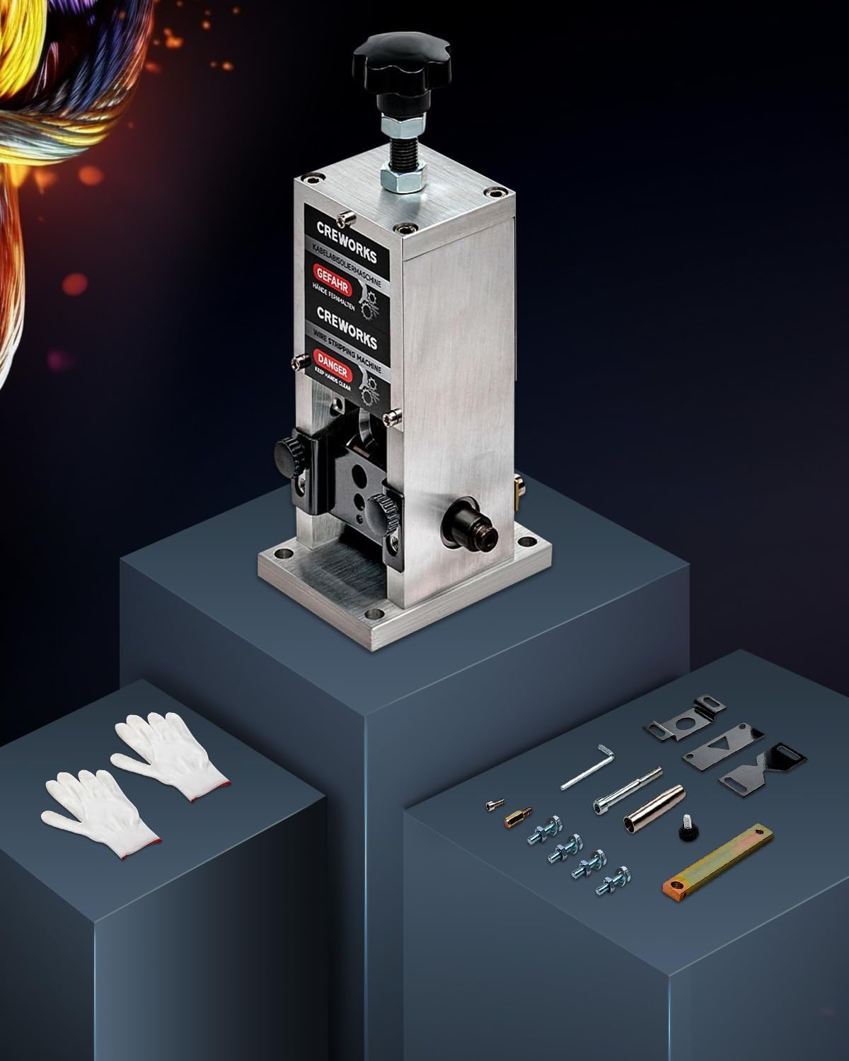 CREWORKS Manual Wire Stripper Machine, 0.06"-1" Wire Stripping Machine, Wire Stripping Tool for 1.5-25mm Scrap Wire
