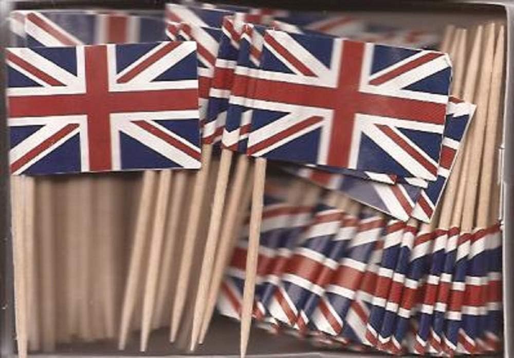 One Box of 100 Nicaragua Toothpick Flags, 100 Small Mini International Flag Cupcake Toothpicks or Cocktail Picks