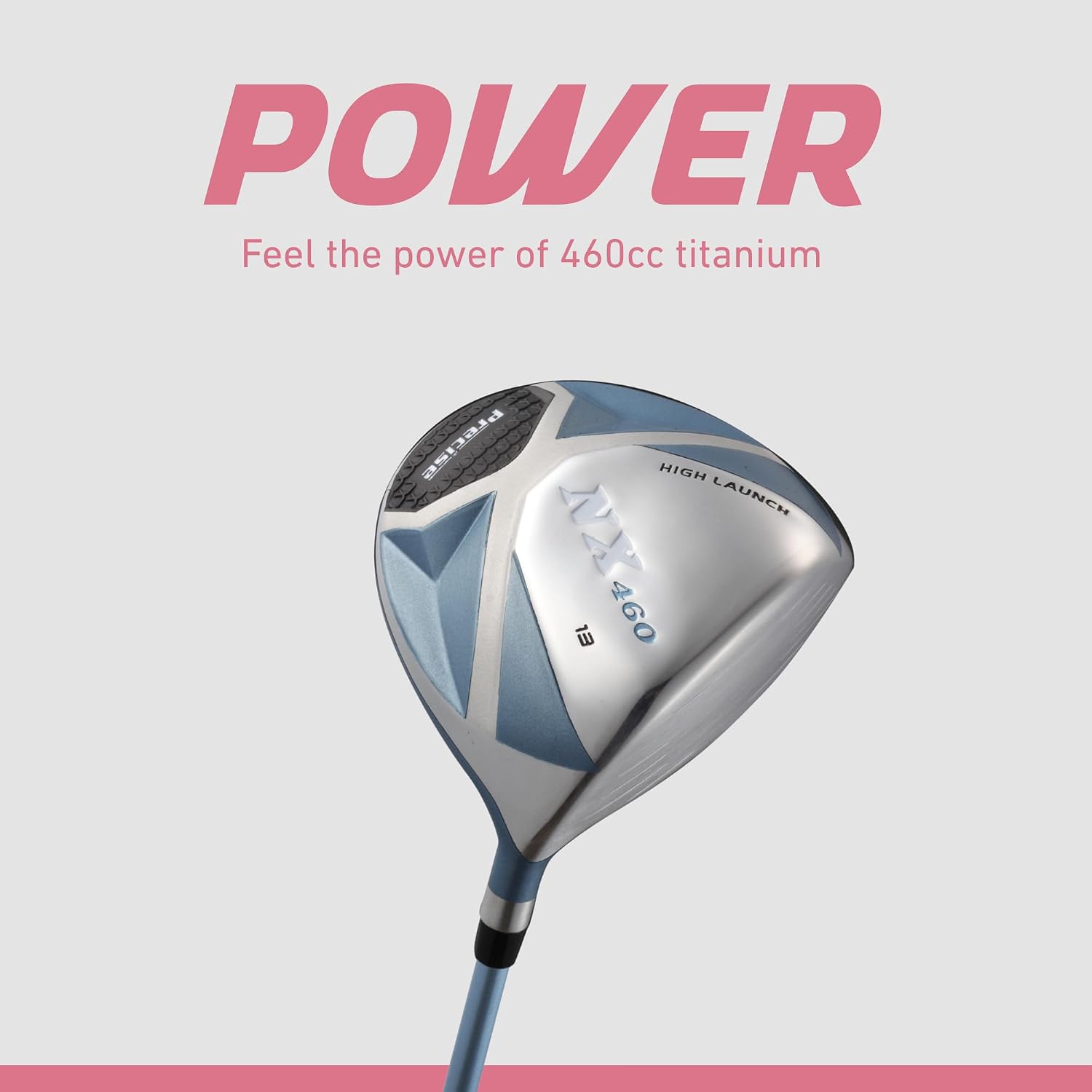 Precise NX460 - Women's Golf Club Set | Ultra-Light Graphite Shafts, Driver, Fairway & Hybrid, 4 Irons, Putter, Stand Bag, Headcovers, Petite To Regular