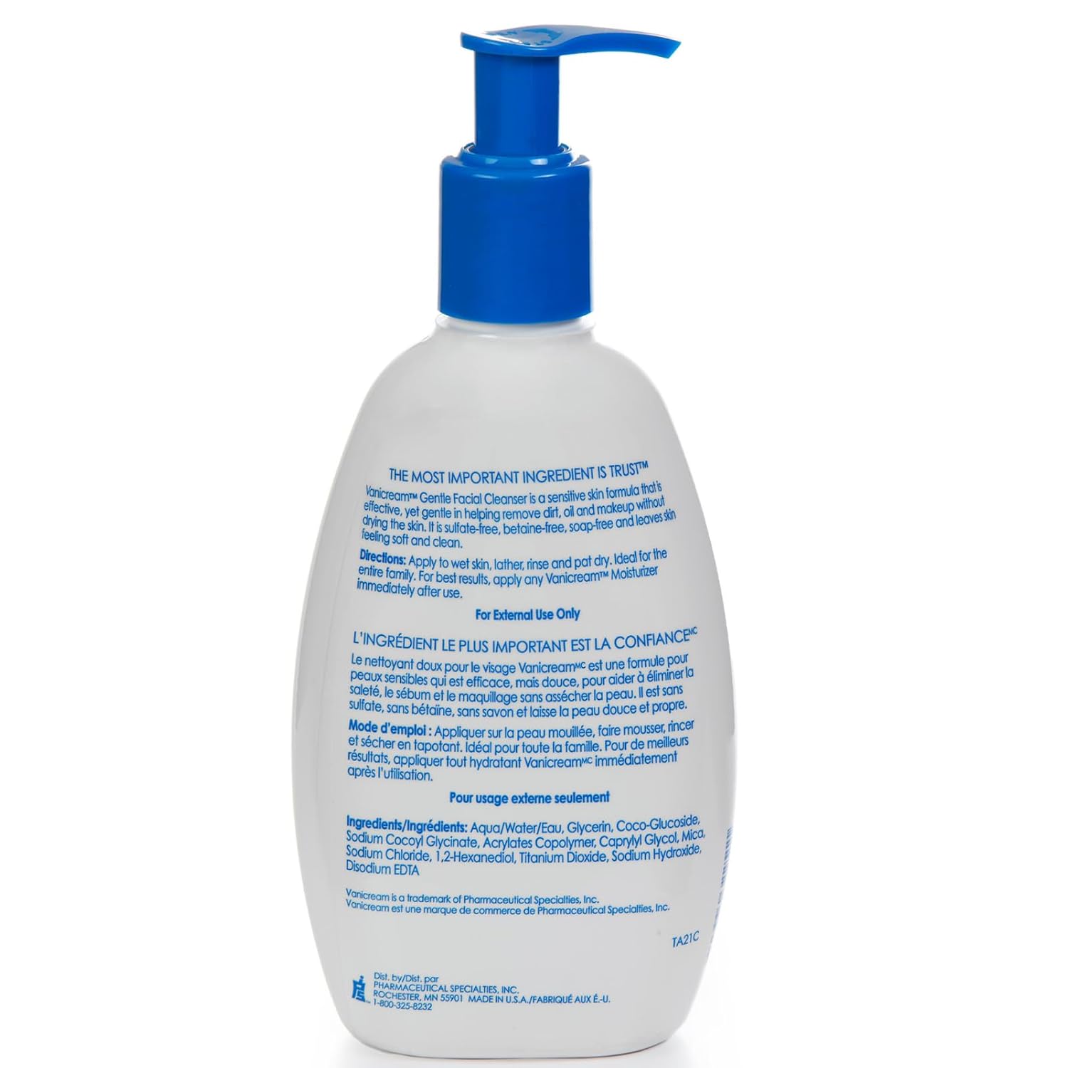 Vanicream Gentle Facial Cleanser for Sensitive Skin, 8 Oz (Pack of 3), Unscented, 24 Fl Oz