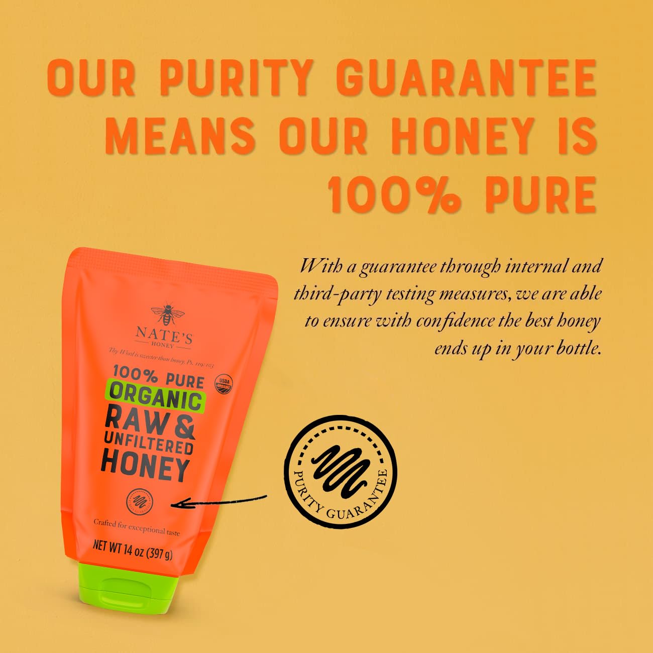 Nate's Organic Honey - 32oz. Squeeze Bottle