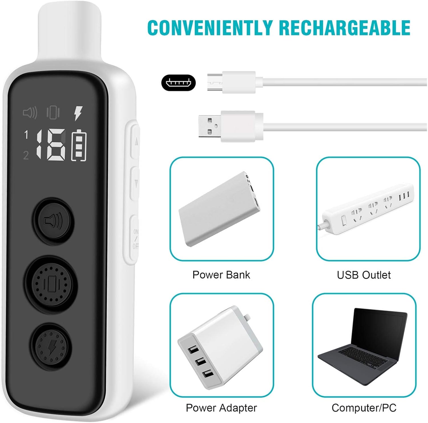 Bousnic Dog Shock Collar for 2 Dogs - (8-120lbs) Waterproof Rechargeable Electric Dog Training Collar with Remote for Small Medium Large Dogs with