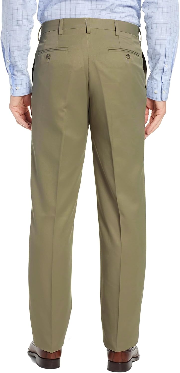 Men's Cozy Hidden Expandable Waist Dress Pants | Premium Stretch Texture Weave Work to Weekend Pants