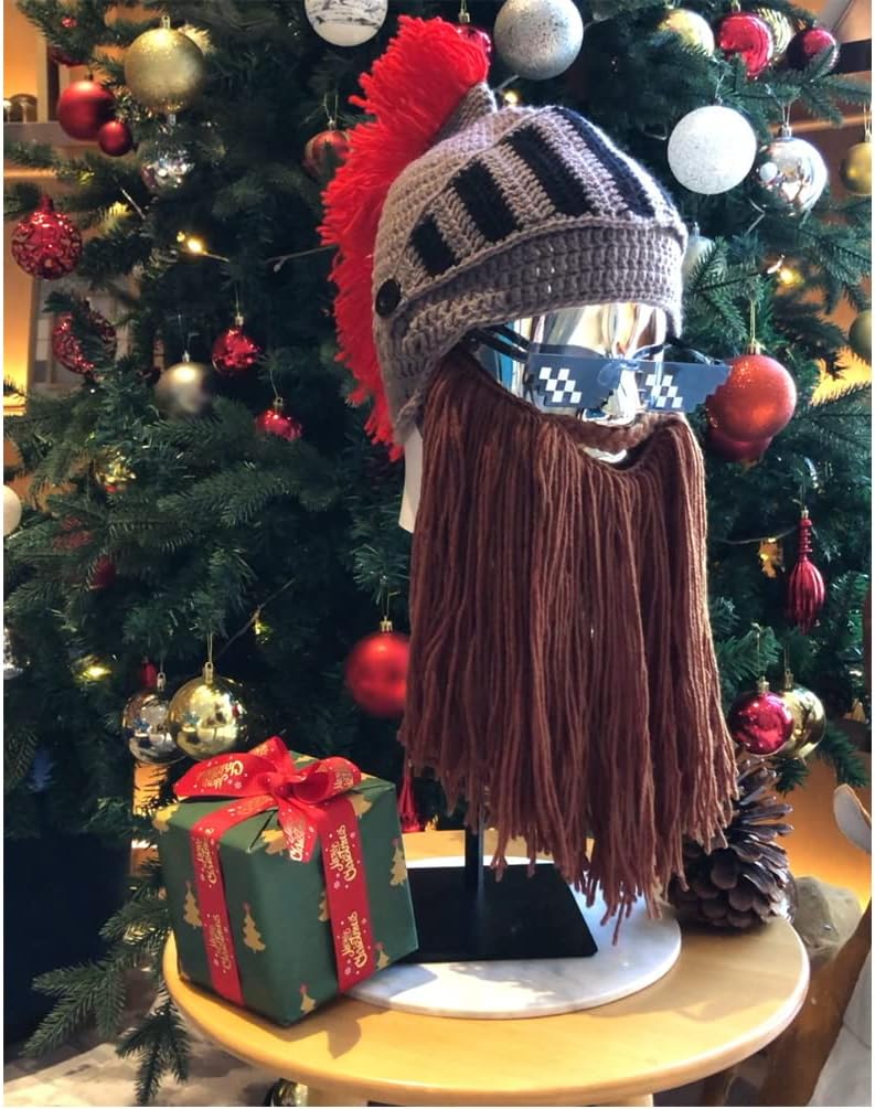 Creative Barbarian Knit Beard Hat Funny Knit Cap Wig Beanie Hats