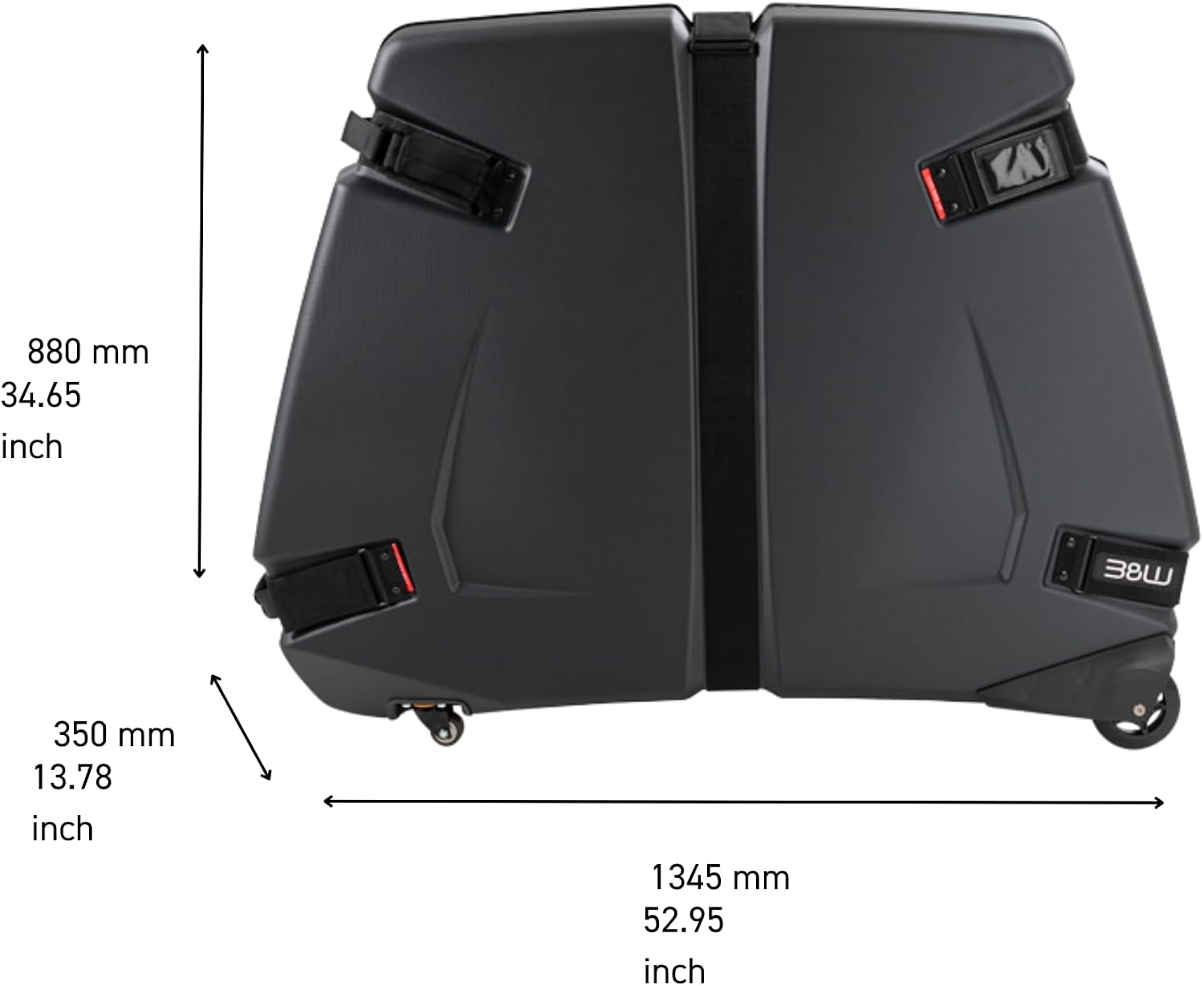 B&W International Bike Box 2.0 Hard Shell Case - Removable Lid for Easy Packing - ABS Shell and Aluminum Frame - Road, Triathlon