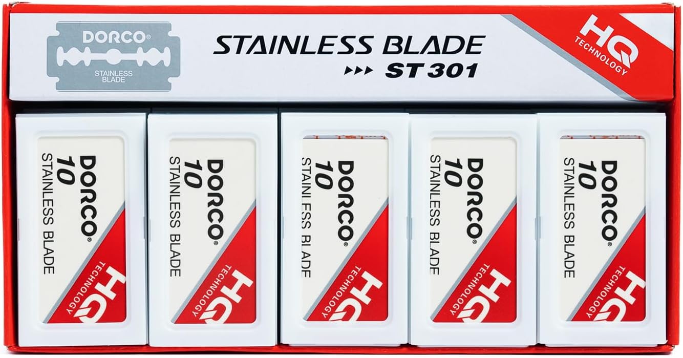 Dorco ST301 Platinum Extra Double Edge Razor Blades 1000 Count, Razors for Men, Super Sharp for Smooth, Precise Shave, Stocking Stuffers