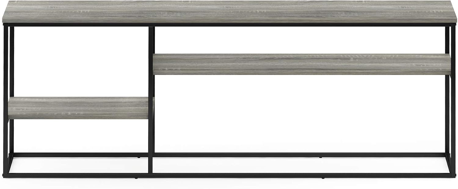 Furinno Moretti 3-Tier Metal Frame TV Stand, French Oak Grey