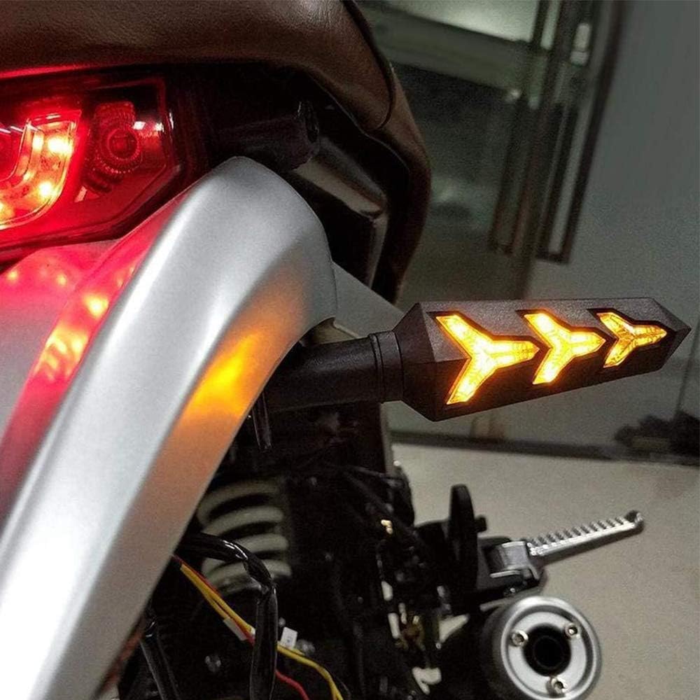 2-Pack Motorcycle Indicators Flowing Turn Signal Lights Y Shape LED Bulbs For Motorbike Scooter Off Road (DC-12V)