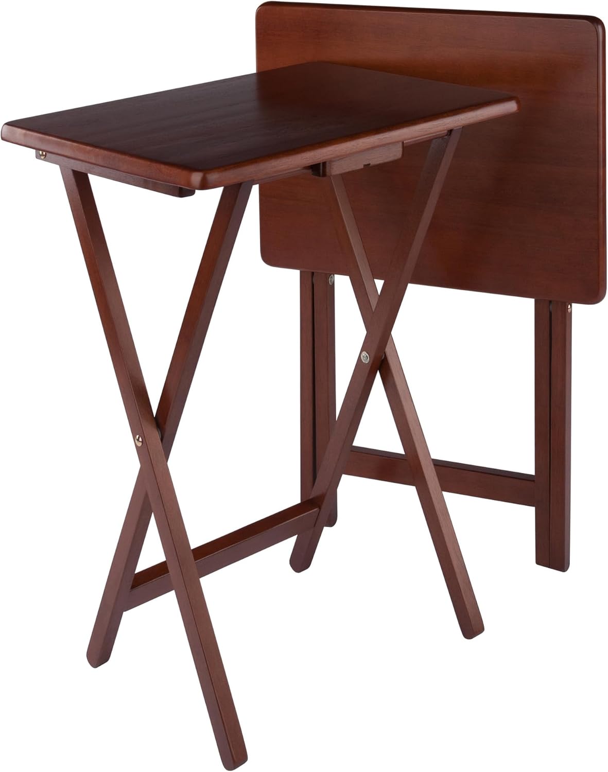 Winsome Alex Set of 2 Foldable Snack Tables, Natural, 26"
