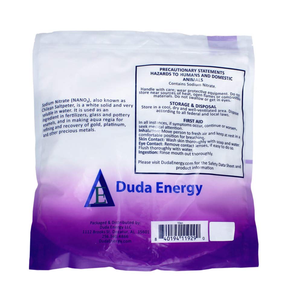 25 lb Sodium Nitrate Fertilizer 99+% Pure Chile Saltpeter Gold Metal Refining Industrial Grade Glass Pottery Enamels