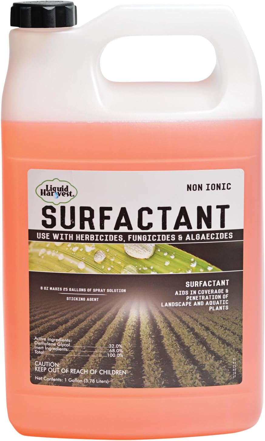 Liquid Harvest Concentrated Surfactant for Herbicides Non-Ionic Gallon (128oz), Increase Product Coverage, Increase Product Penetration