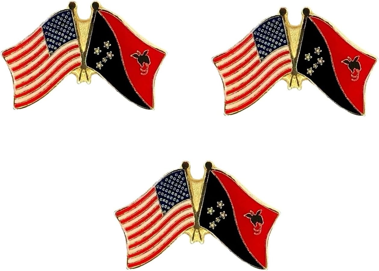 3 National Country Flag Crossed Enamel Flag Pins Pack of 3 Friendship Double Flags