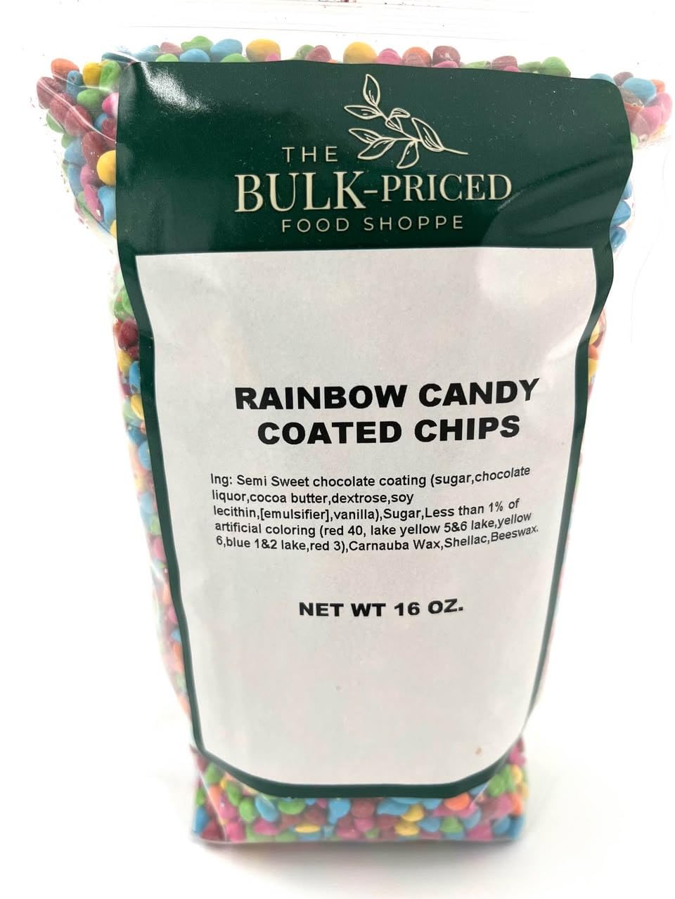 Rainbow Candy Coated Chocolate Chips, Bulk Size (1 lb. Resealable Zip Lock Stand Up Bag)