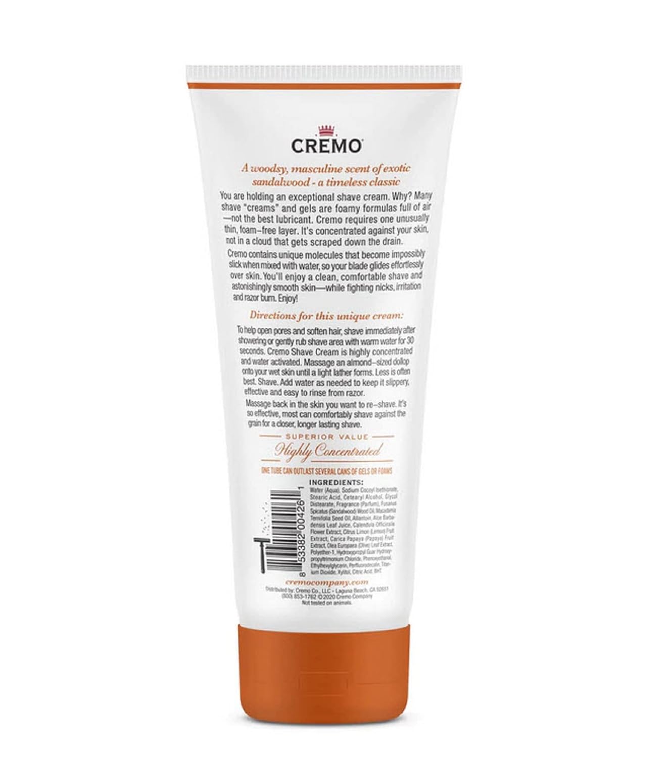 Cremo Original Shave Cream, Astonishingly Superior Ultra-Slick Shaving Cream for Men, Fights Nicks, Cuts and Razor Burn, 6 Fl Oz