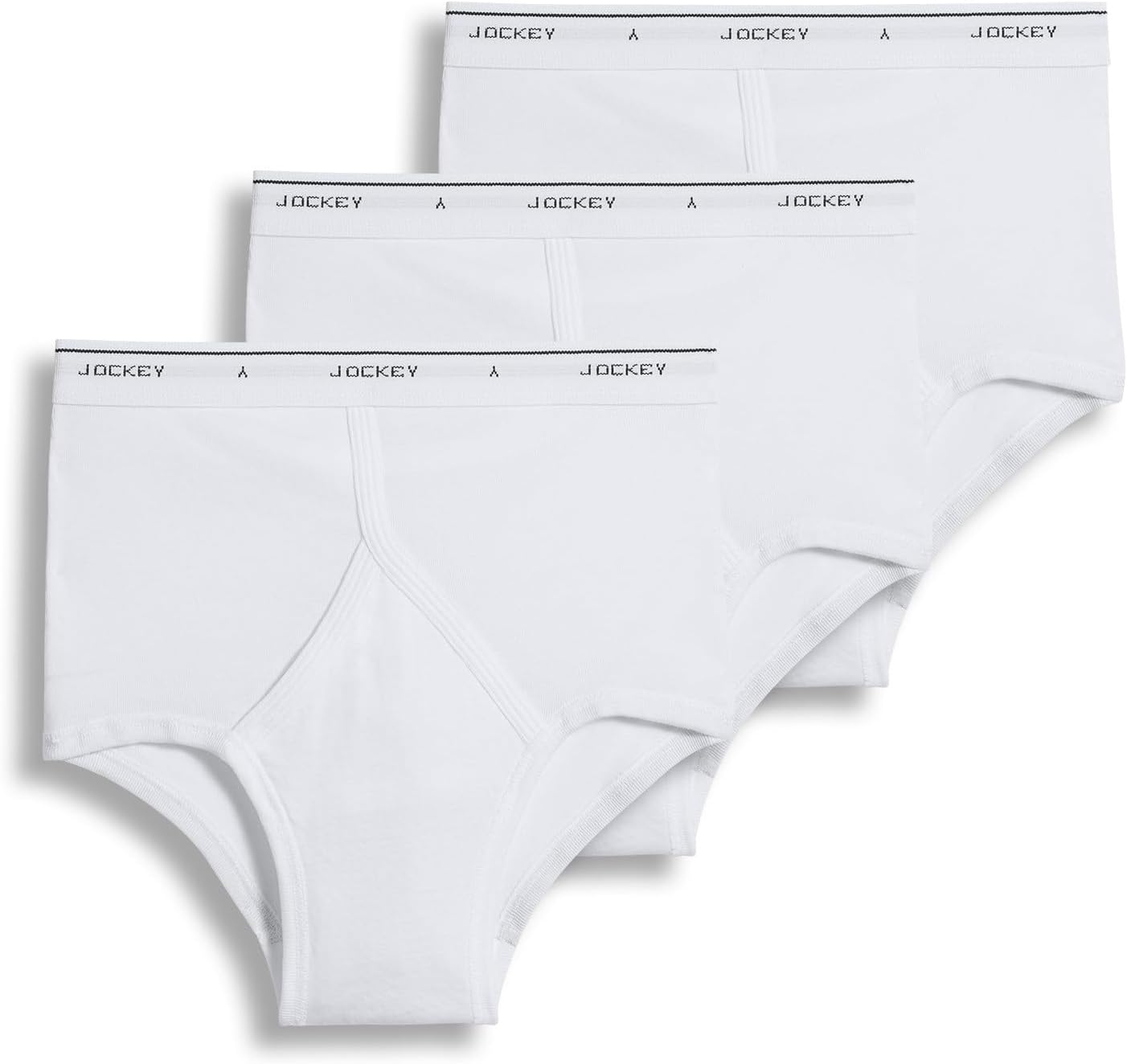 Jockey Classic Full Rise Brief- 3 Pack - 100% Cotton Underwear for Men