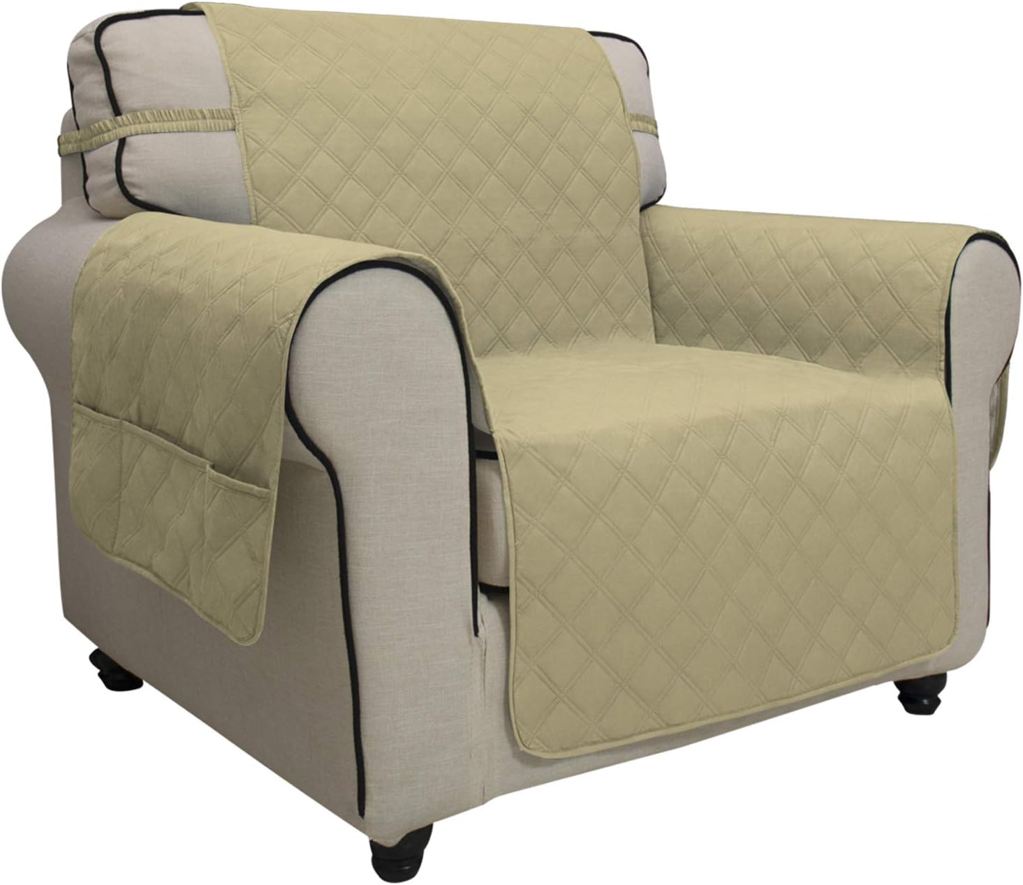 Easy-Going Waterproof Non-Slip Couch Cover, Small Recliner, Chocolate