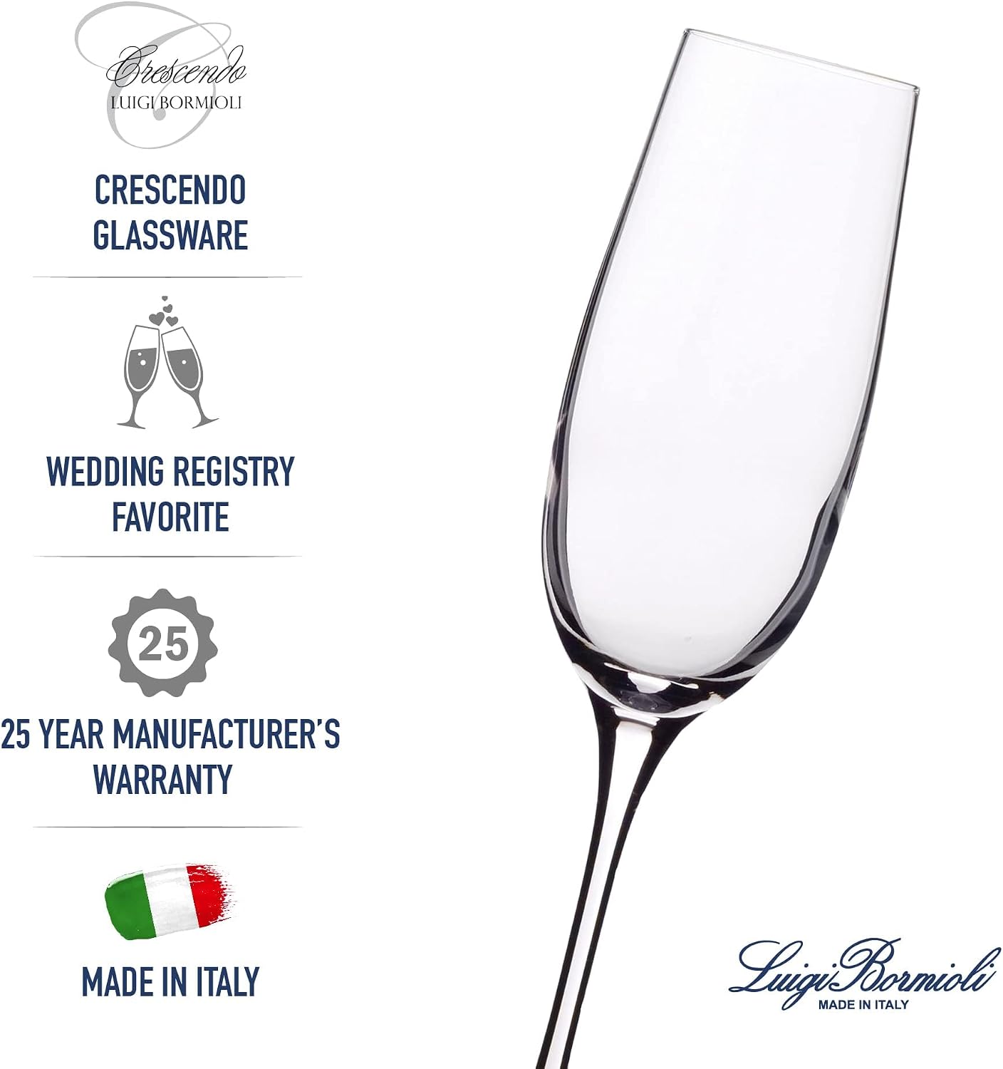 Luigi Bormioli Crescendo Bourgogne Wine Glasses - Clear, Set of 4